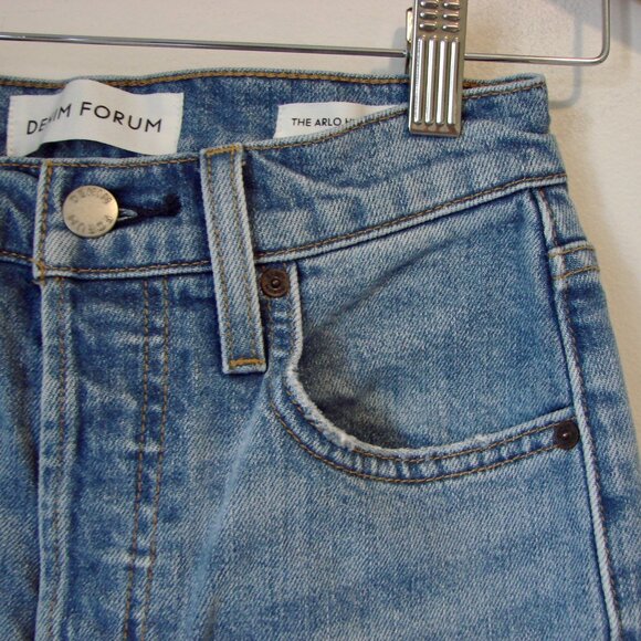 Aritzia Denim Forum The Arlo High Rise Straight Jeans 30L High Waist Size 25 - Picture 7 of 16